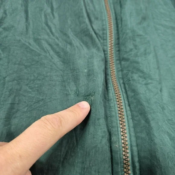 Vintage Adidas Jacket Mens Large Green Trefoil Padded Full Zip Colorblock 90s